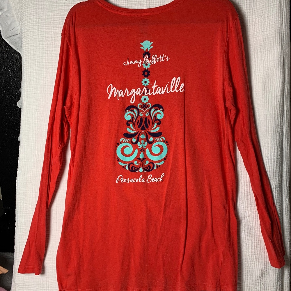 Coral Orange Margaritaville longsleeved tee XXL never worn - soft & lightweight